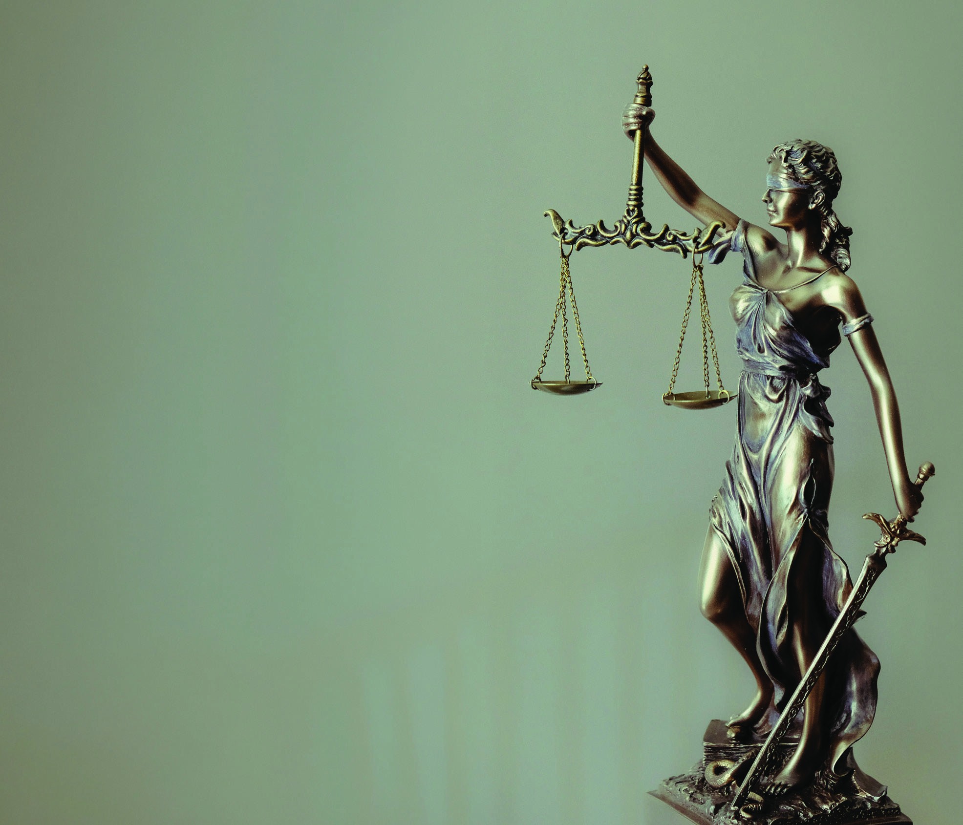 A statue of Lady Justice